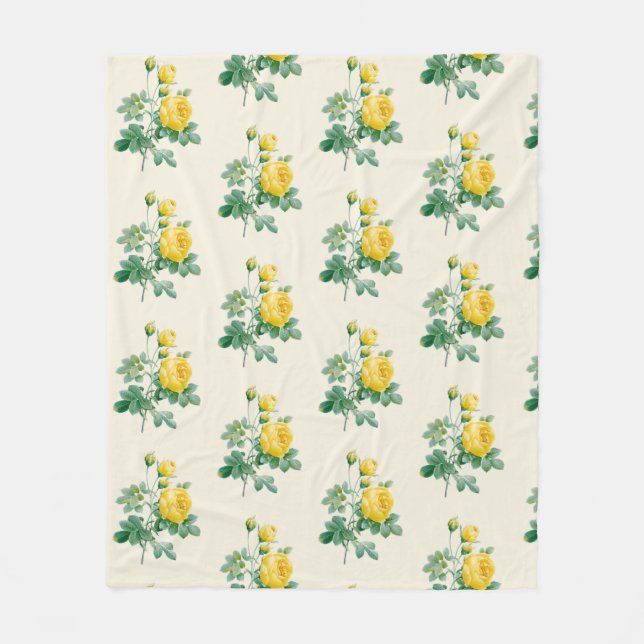 Couverture Polaire Rose jaune vintage (Devant)