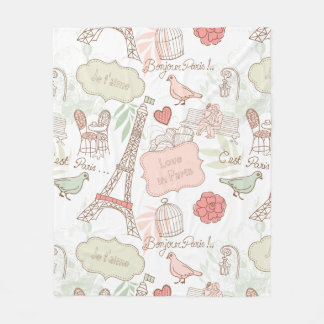 Couverture Polaire Rose lunatique de Tour Eiffel de Paris