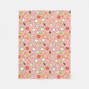 Couverture Polaire Rose mignon de motif de sushi