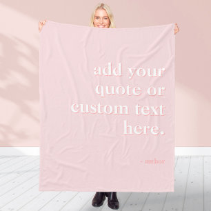 Couverture Polaire Rose moderne Ajoutez votre propre citation