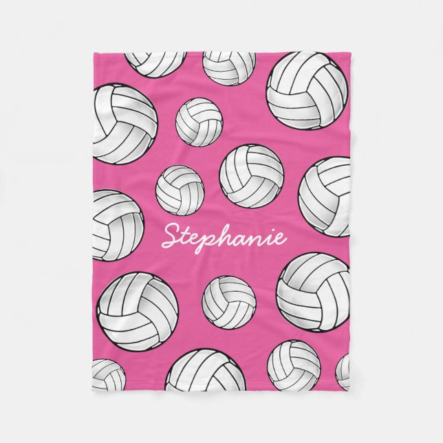 Couverture Polaire Rose nommé fait sur commande de volleyball (Devant)