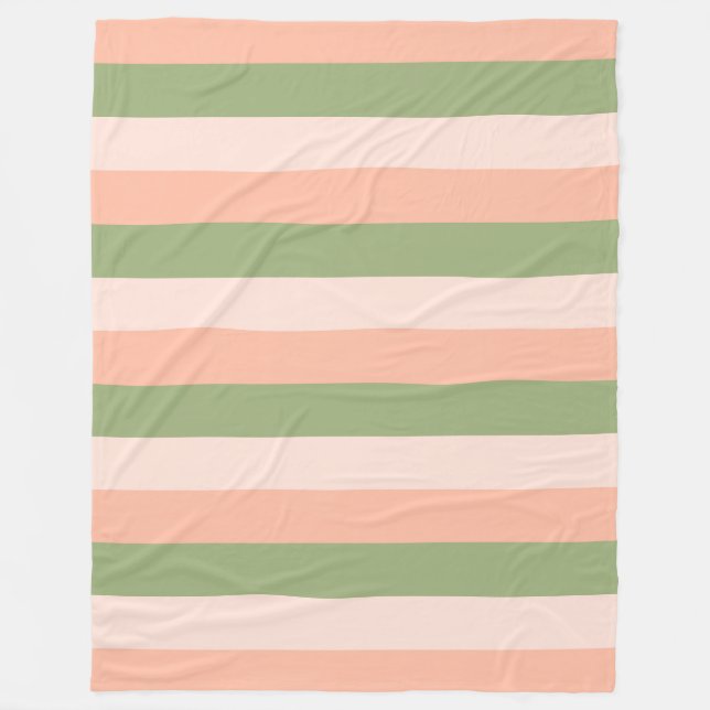 Couverture Polaire Rose Orange Vert rayé Élégant Moderne tendance (Devant)