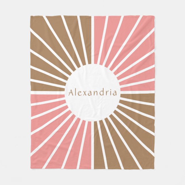 Couverture Polaire Rose personnalisé et Brown (Devant)