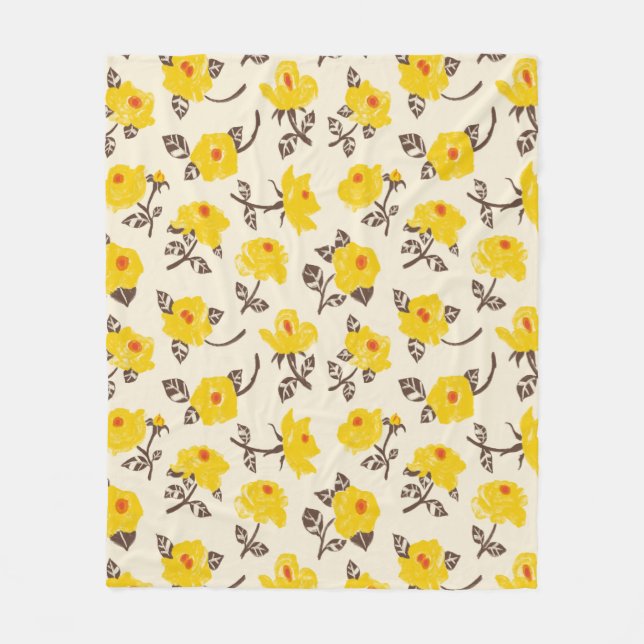 Couverture Polaire Rose romantique Jardin Toison Blanche (Devant)