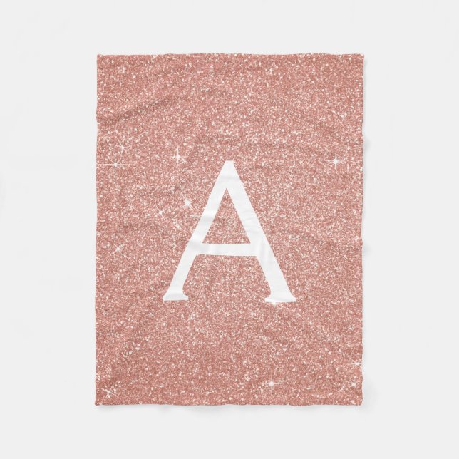 Couverture Polaire Rose Rose Gold Sparkhe Parties scintillant Nom du  (Devant)