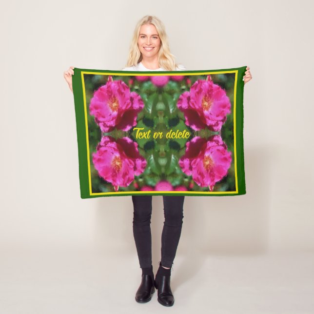 Couverture Polaire Rose rose peinture Abstraite Fleur personnalisée (En situation)