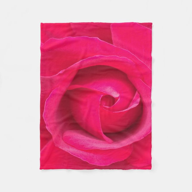 Couverture Polaire Rose rose rouge romantique (Devant)