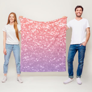 Couverture Polaire Rose rose violet lavande faux pétille parties scin