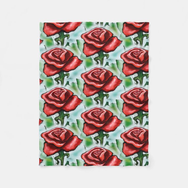 Couverture Polaire Rose rouge (Devant)