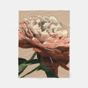 Couverture Polaire Rose rouge rubis aux accents blancs