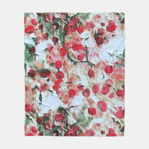 Couverture Polaire Rose Rouge Taches de polka Dirty Grunge Décomposit