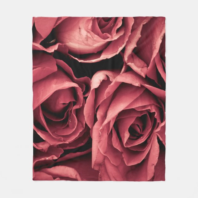 Couverture Polaire Rose vintage romantique (Devant)