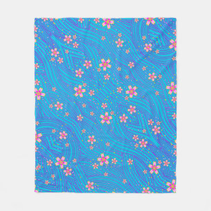 Couverture Polaire rose violet et bleu