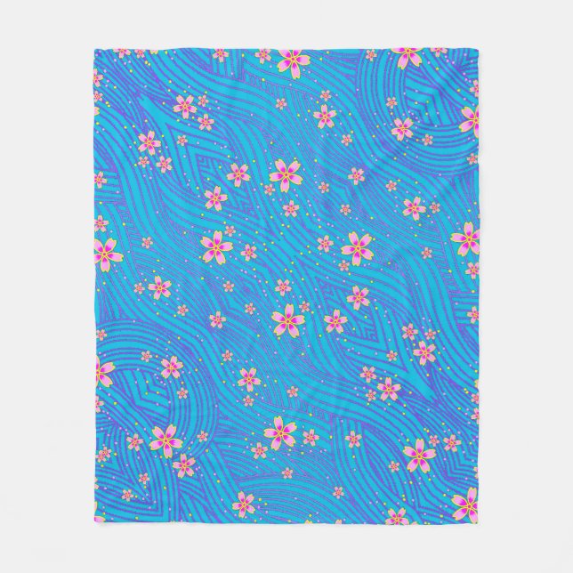Couverture Polaire rose violet et bleu (Devant)