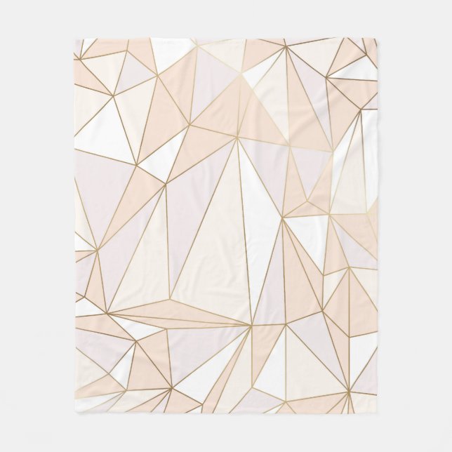 Couverture Polaire Rosegold rose : Abstrait luxe géométrique (Devant)
