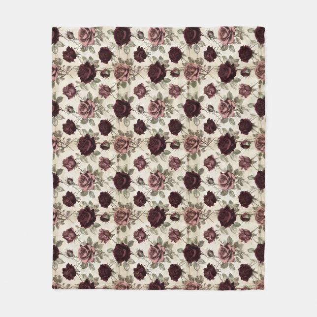 Couverture Polaire Roses Antiques (Devant)