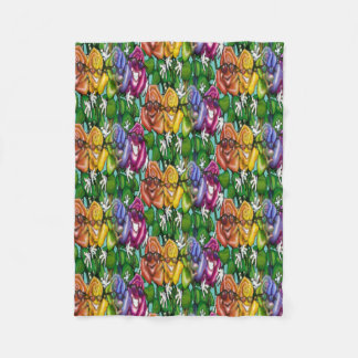 Couverture Polaire Roses arc-en-ciel