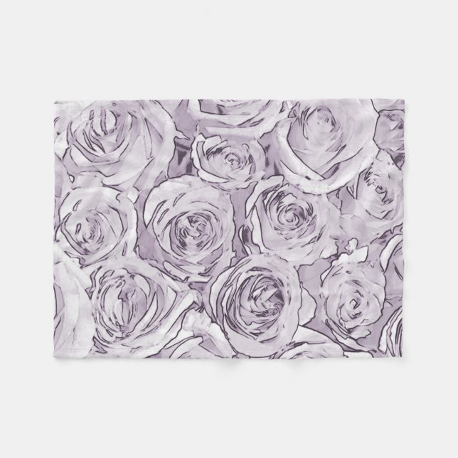 Couverture Polaire Roses blanches (Devant (Horizontal))