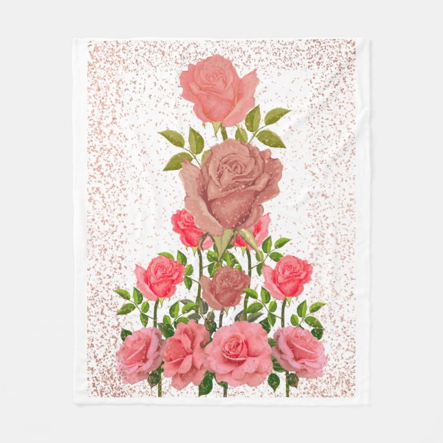Couverture Polaire Roses de beauté (Devant)