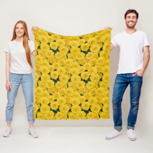 Couverture Polaire Roses Jaunes Lumineuses