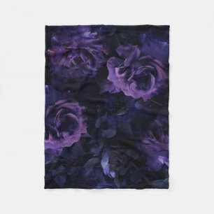 Couverture Polaire Roses mauve