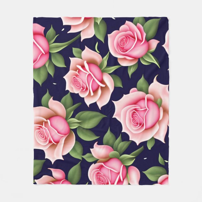 Couverture Polaire Roses Motif sans couture Valentines Jour Fleece Bl (Devant)