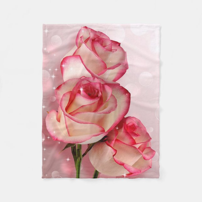 Couverture Polaire Roses roses (Devant)