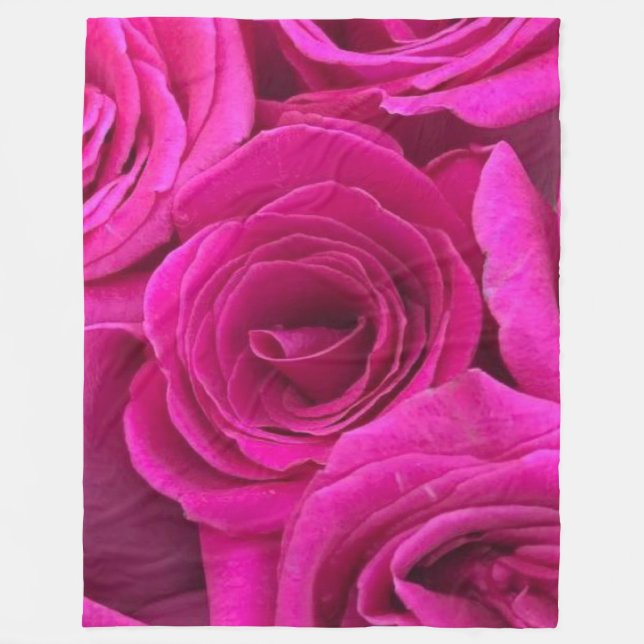 Couverture Polaire Roses roses (Devant)