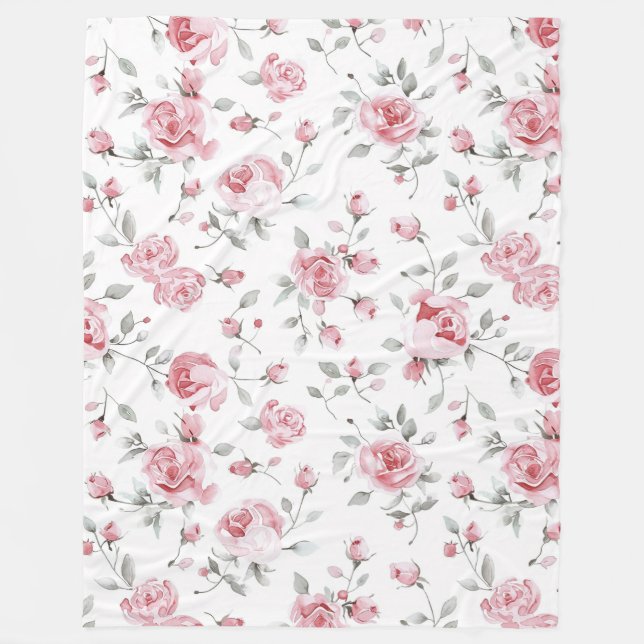 Couverture Polaire Roses Roses Fleurs Mariage (Devant)