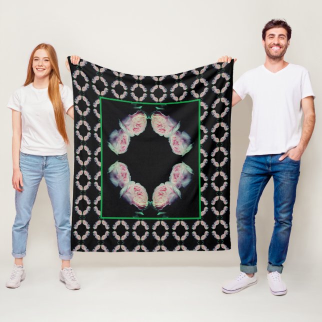 Couverture Polaire Roses roses rose Pair Abstrait (En situation)