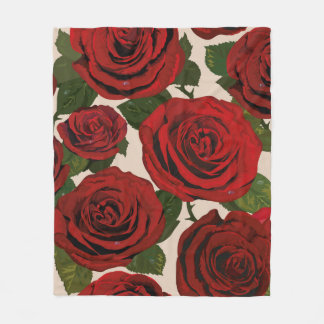 Couverture Polaire 	Roses rouges. Arrière - plan floral sans couture.