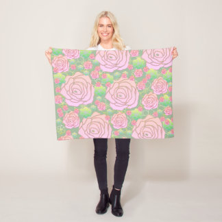 Couverture Polaire Roses sauvages