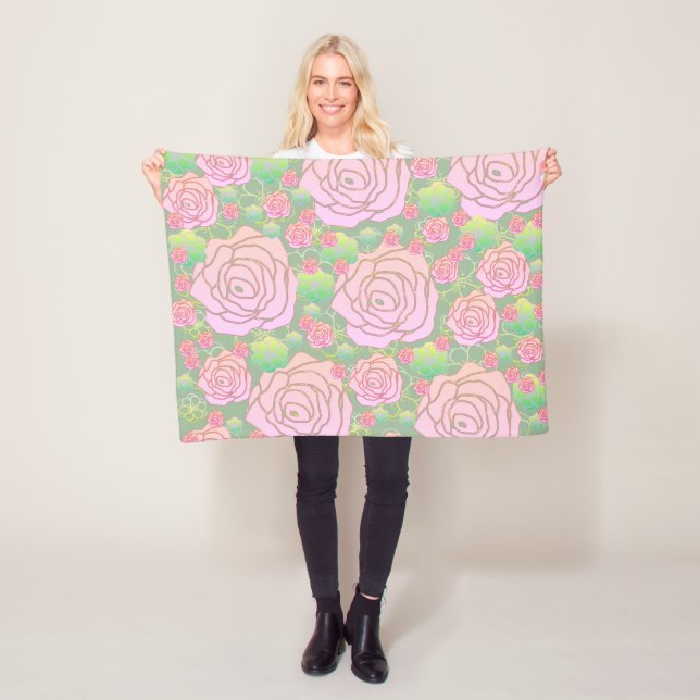 Couverture Polaire Roses sauvages (En situation)