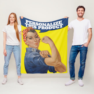 Couverture Polaire Rosie le Riveter facile à personnaliser