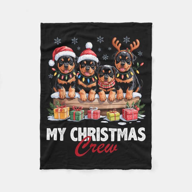 Couverture Polaire Rottweiler Christmas Crew Funny Dog Lovers Holiday (Devant)