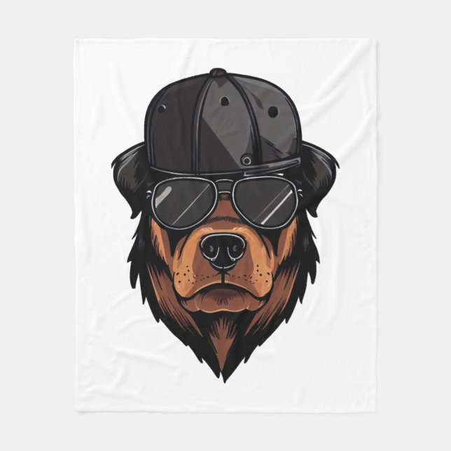 Couverture Polaire Rottweiler Gangster (Devant)