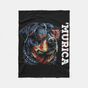 Couverture Polaire Rottweiler Patriotique Murica Fête Du 4 Juillet Ch