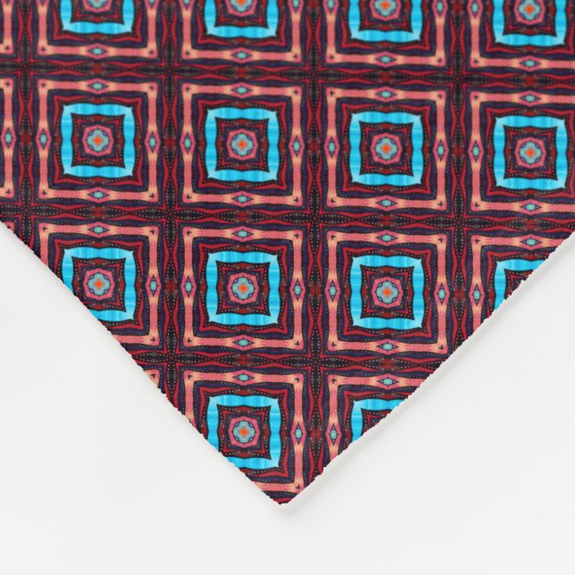 Couverture Polaire Rouge avec diamants bleus (Coin)