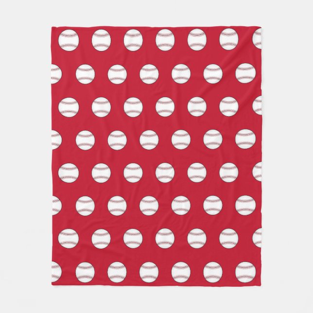 Couverture polaire rouge baseball (Devant)