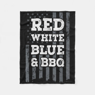 Couverture Polaire Rouge Blanc Bleu & BBQ - Drapeau États-Unis 4