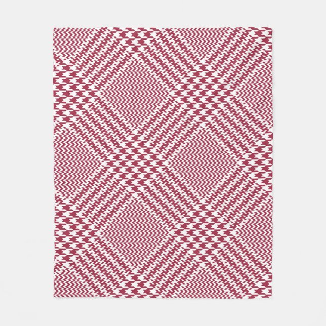 Couverture Polaire Rouge blanc cristallin Plaid : Tweeter Tartan (Devant)