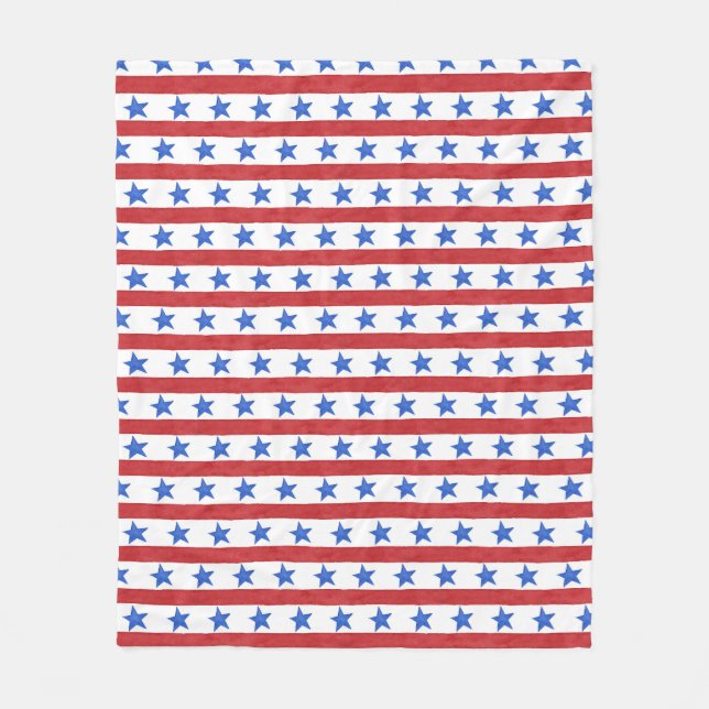 Couverture Polaire Rouge blanc et bleu patriotique (Devant)