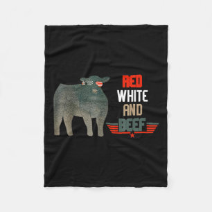 Couverture Polaire Rouge Blanc Et Boeuf Vintage Usa Drapeau 4 juillet