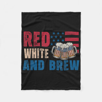Couverture Polaire Rouge Blanc Et Brasseurs Drôle Rétro Bière Usa 4 J