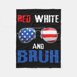 Couverture Polaire Rouge Blanc Et Bruh 4 juillet Garçons Ado patrioti