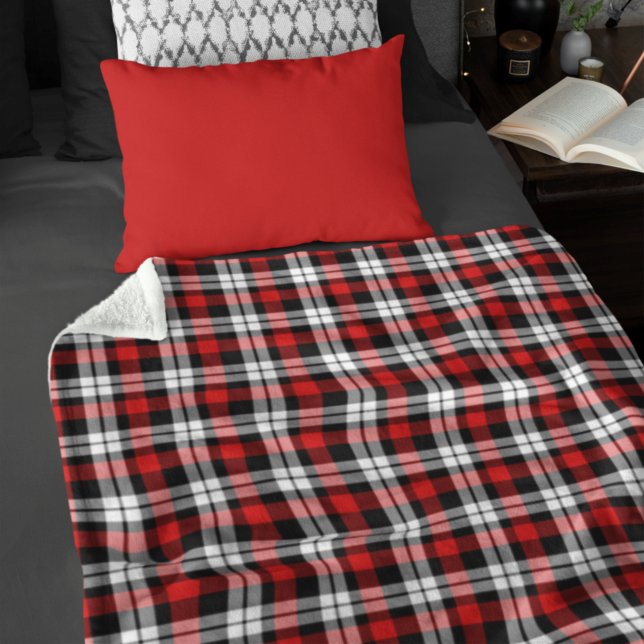 Couverture Polaire Rouge Blanc Noir Buffalo Check Plaid Motif (Créateur téléchargé)