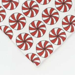 Couverture Polaire Rouge Blanc Peppermenthe Swirl Monnaie Noël