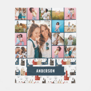 Couverture Polaire Rouge botanique moderne minimaliste pampas 15 phot