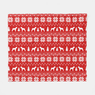 Couverture Polaire Rouge de motif de Noël de silhouettes de Schnauze