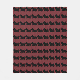 Couverture Polaire Rouge écossaise Terrier polaire Blanche